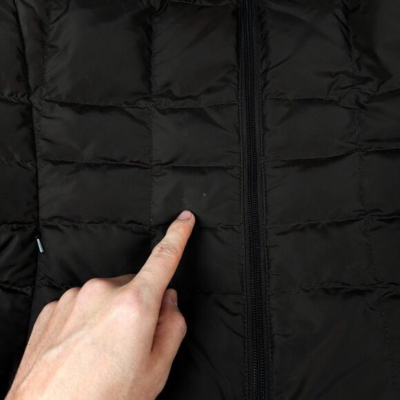 LANDS END Goose Down Quilted Reversible Puffer Jacket Brown Medium 90's Gorpcore - Picture 7 of 9